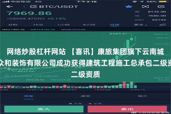 网络炒股杠杆网站 【喜讯】康旅集团旗下云南城投众和装饰有限公司成功获得建筑工程施工总承包二级资质