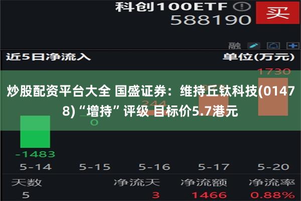 炒股配资平台大全 国盛证券：维持丘钛科技(01478)“增持”评级 目标价5.7港元